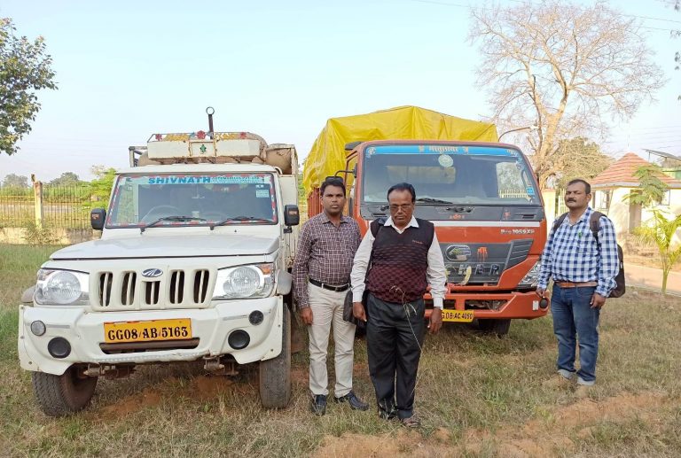 सीमावर्ती राज्यों से धान का अवैध परिवहन पर बड़ी कार्रवाई : राजनांदगांव जिले में दो वाहन धान सहित जब्त