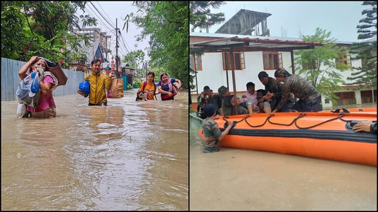 भारी बारिश के कारण मणिपुर में तबाही का मंजर; तीन की मौत, कई इलाके जलमग्न