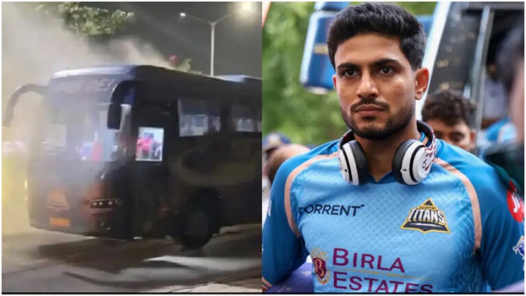 गुजरात टाइटंस के खिलाड़ियों की बाल-बाल बची जान! होटल लौटते वक्त बस में लगी आग