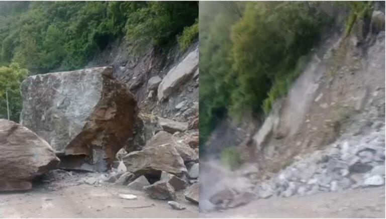 यमुनोत्री हाईवे पर भारी भूस्खलन, हनुमान चट्टी से आगे गिरे बड़े-बड़े बोल्डर, रास्ता बंद